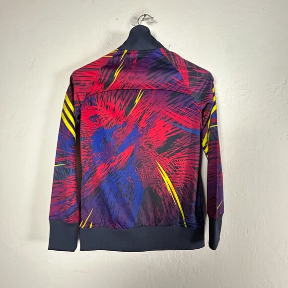 Adidas Womens Colorful Abstract 3 Stripes Full-Zip Track Jacket Small Active - Picture 2 of 9